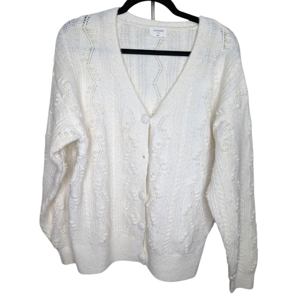 Garance White Cozy Cardigan sz L
